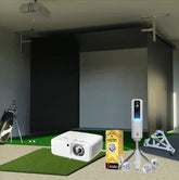 Rapsodo MLM2PRO SportScreen Vanish Retractable Golf Studio Complete Package | Home Golf Simulator Studio with Impact Screen, Enclosure, Hitting Mat, Putting Turf & Projector