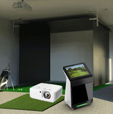 Garmin Approach R50 SportScreen Vanish Retractable Golf Studio Complete Package | Home Golf Simulator Studio with Impact Screen, Enclosure, Hitting Mat, Putting Turf & Projector