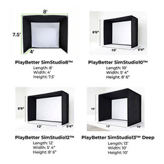 Rapsodo MLM2PRO with PlayBetter SimStudio™ ESSENTIALS Package | Golf Simulator Studio with Impact Screen, Enclosure, Hitting Mat, Projector & Alignment Stand