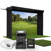 Foresight GCQuad SportScreen Vanish LITE Hybrid-Retractable Golf Studio Complete Package | Home Golf Simulator Studio with Impact Screen, Enclosure, Hitting Mat, Putting Turf & Projector