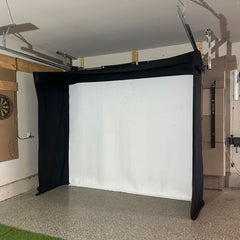 Foresight GC3 SportScreen Vanish LITE Hybrid-Retractable Golf Studio Complete Package | Home Golf Simulator Studio with Impact Screen, Enclosure, Hitting Mat, Putting Turf & Projector