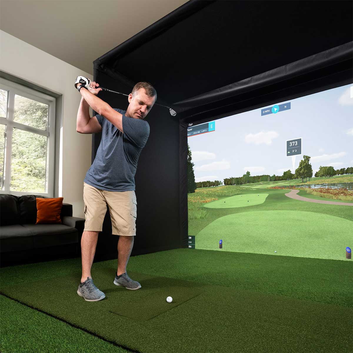 ProTee VX with PlayBetter SimStudio™ OVERHEAD Premium Home Golf Studio Package with Carl's Place Pro Enclosure