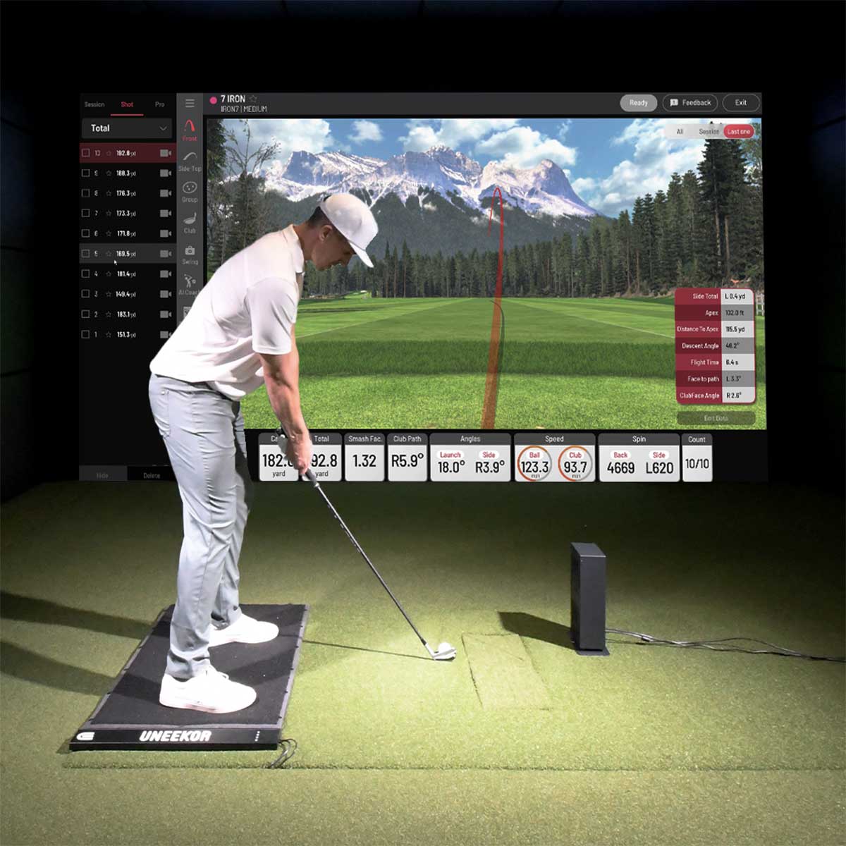 Uneekor EYE MINI LITE Golf Launch Monitor & Simulator Home Net Studio with The Net Return Premium Hitting Net Package