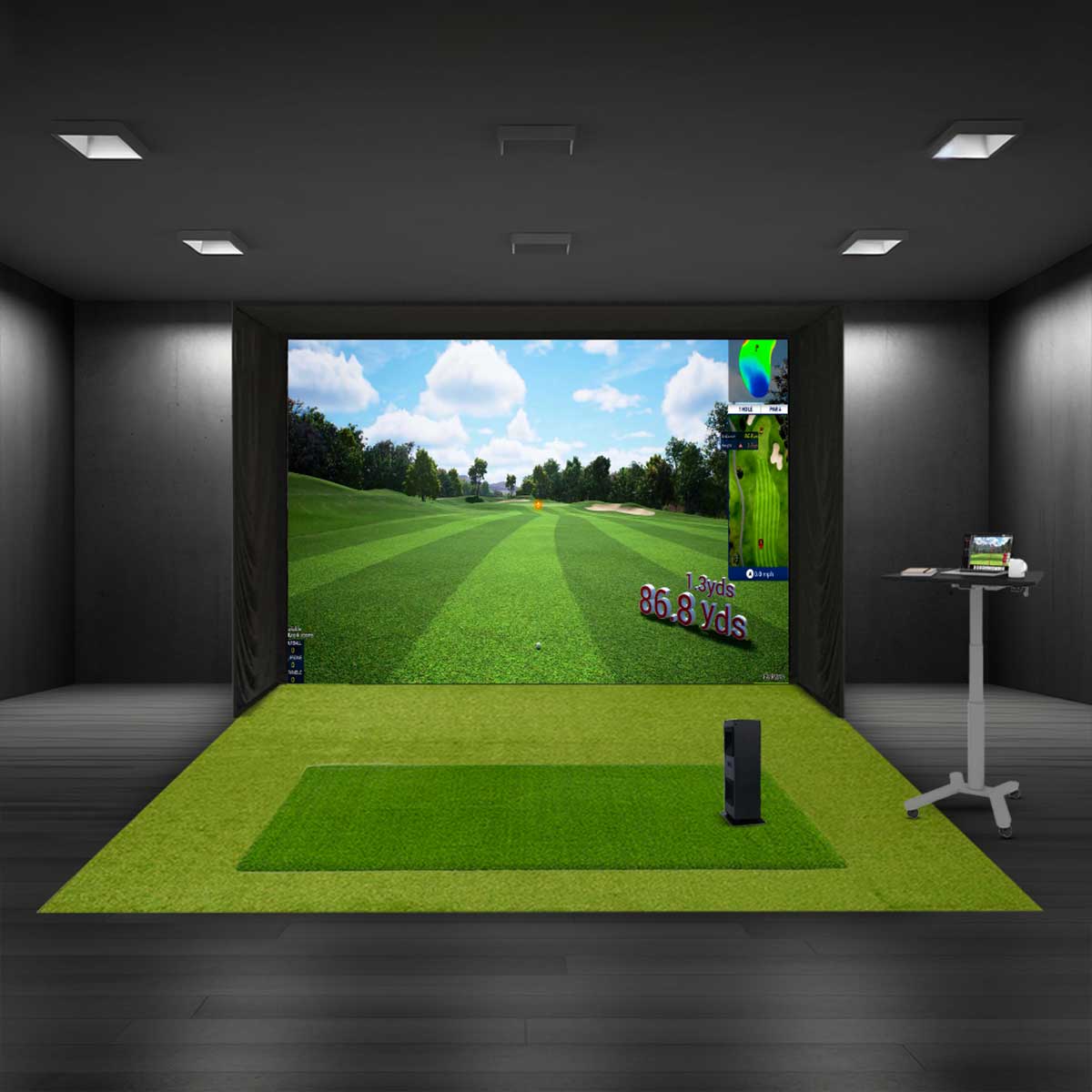 Uneekor EYE MINI LITE Golf Launch Monitor & Simulator Home Net Studio with The Net Return Premium Hitting Net Package