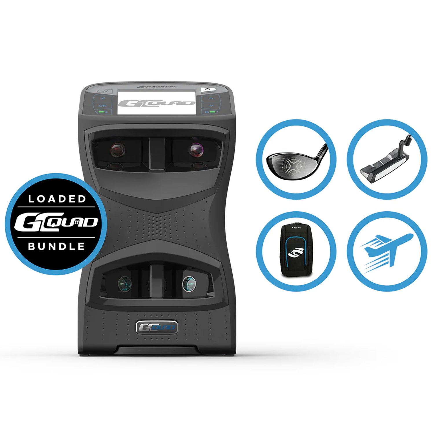 Foresight GCQuad with PlayBetter SimStudio™ COMPLETE Package | Golf Simulator Studio with Impact Screen, Enclosure, Side Barriers, Hitting/Putting Mats, Projector & Protective Case