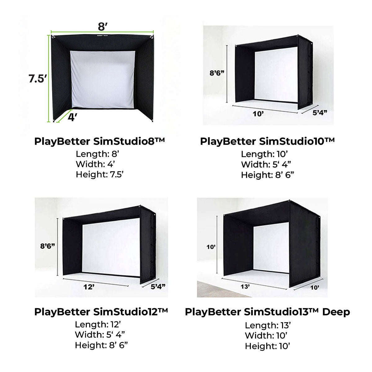 Rapsodo MLM2PRO with PlayBetter SimStudio™ ESSENTIALS Package | Golf Simulator Studio with Impact Screen, Enclosure, Hitting Mat, Projector & Alignment Stand