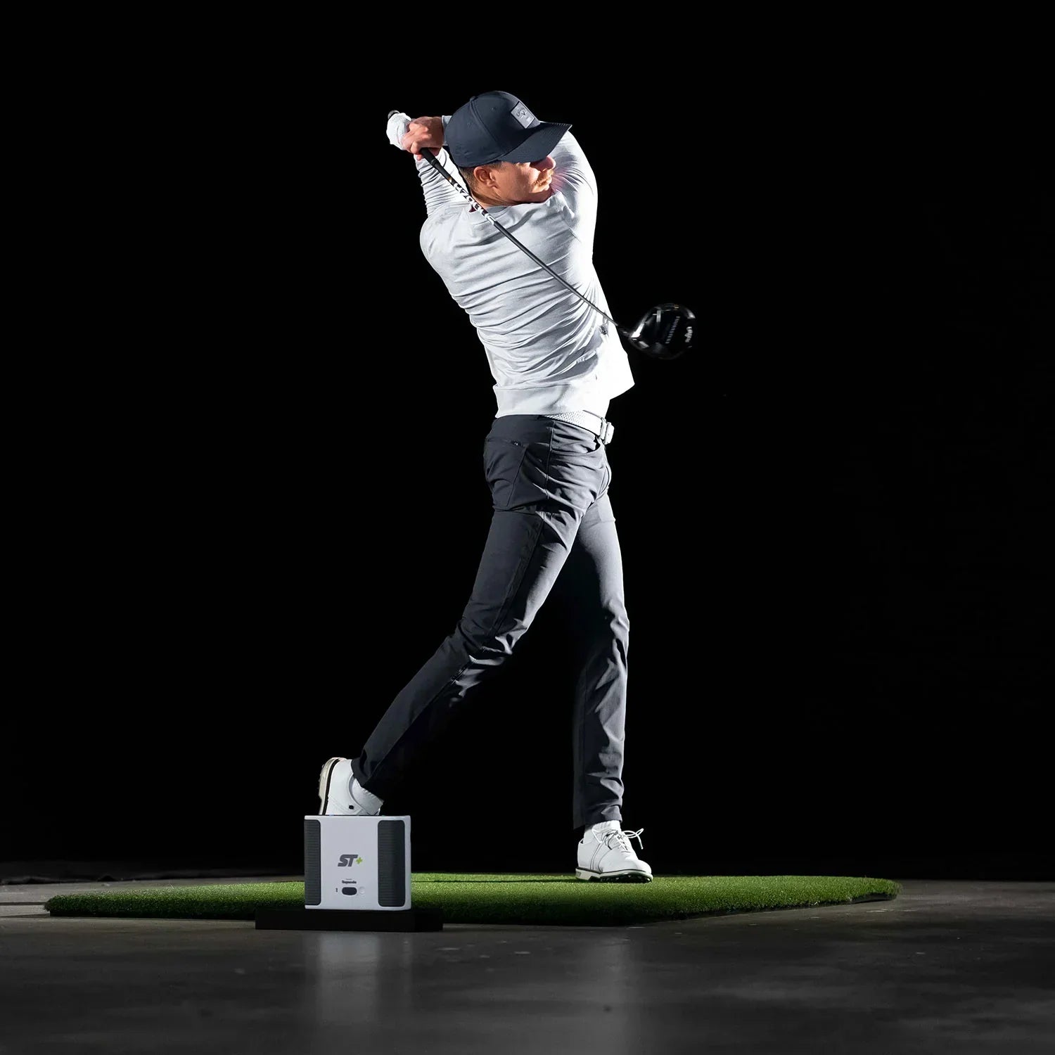 SkyTrak+ SportScreen Vanish LITE Hybrid-Retractable Golf Studio Complete Package | Home Golf Simulator Studio with Impact Screen, Enclosure, Hitting Mat, Putting Turf, Projector & 1-Year FREE Foresight Course Play