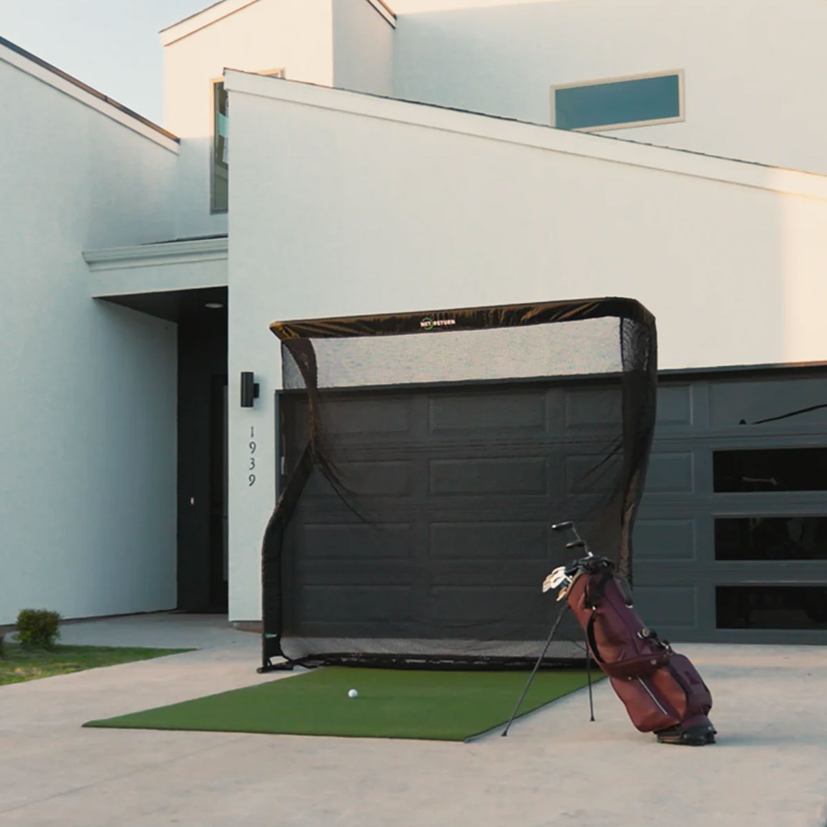 Shot Scope LM1 Golf Launch Monitor Home Net Studio with The Net Return Premium Hitting Net Package