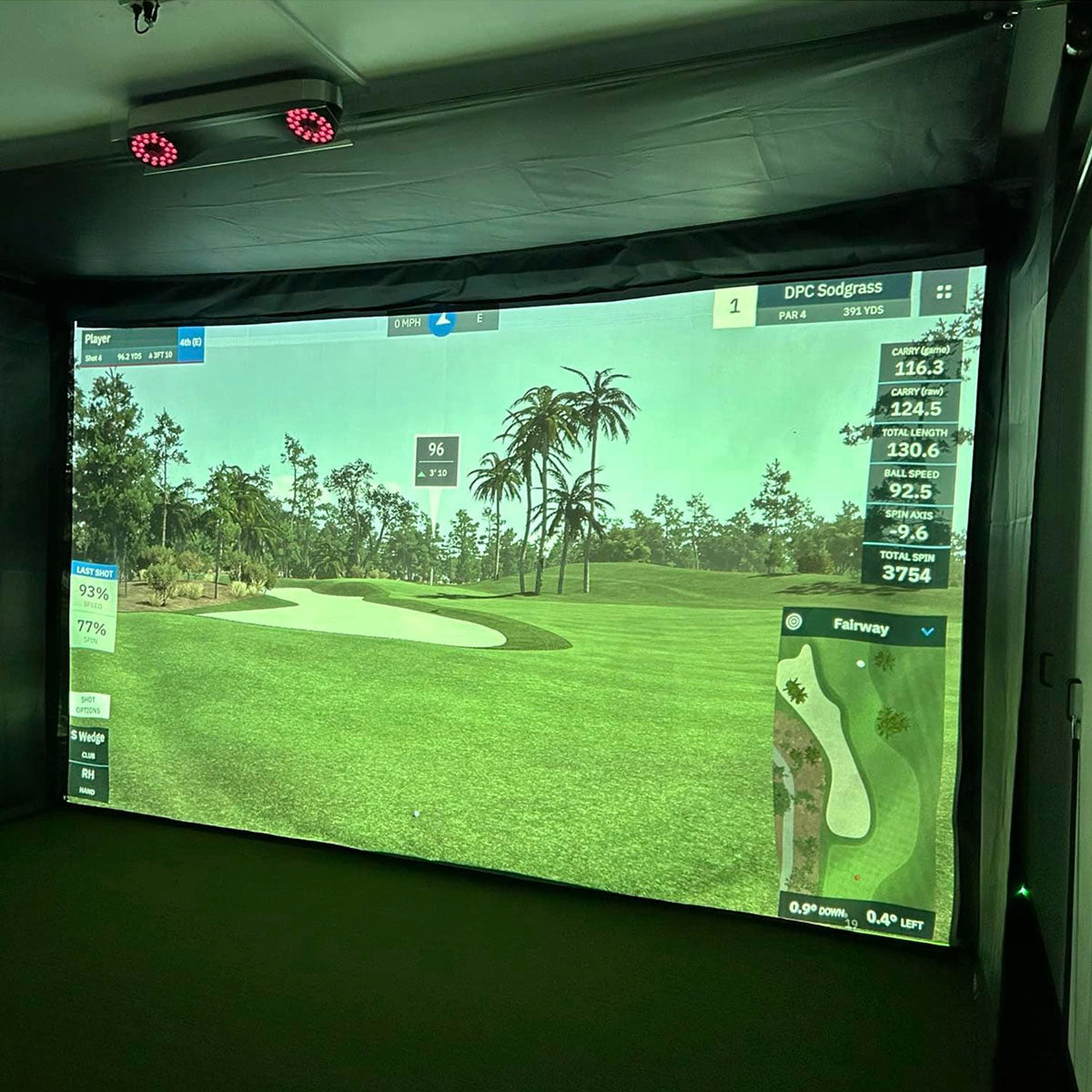 Foresight Falcon SportScreen Vanish Retractable Golf Studio Complete Package | Home Golf Simulator Studio with Impact Screen, Enclosure, Hitting Mat, Putting Turf & Projector