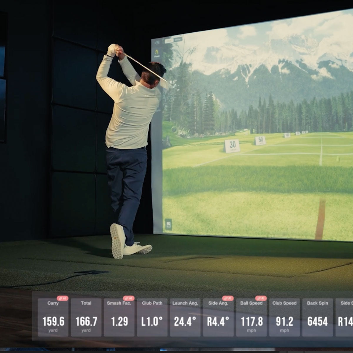 Uneekor EYE XR with PlayBetter SimStudio™ OVERHEAD Premium Home Golf Studio Package with Carl's Place Curved Enclosure