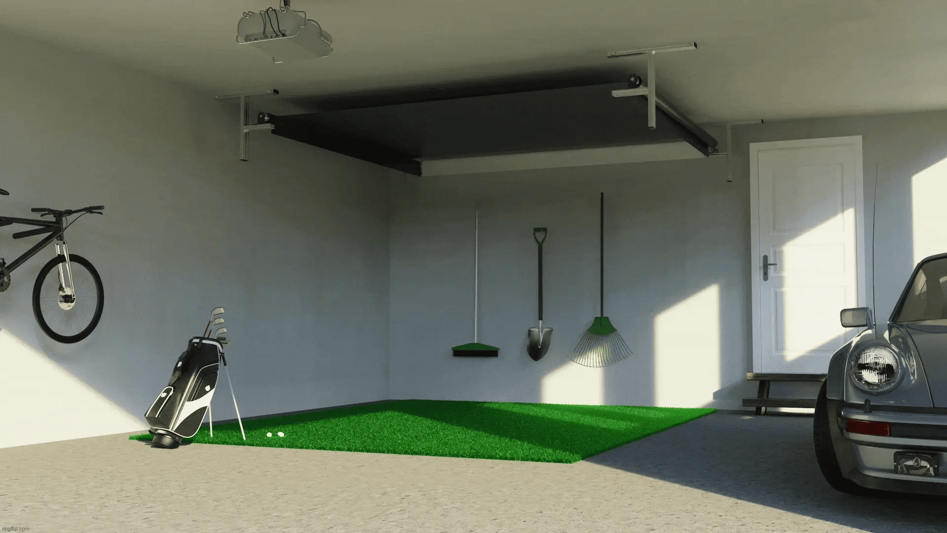 Rapsodo MLM2PRO SportScreen Vanish Retractable Golf Studio Complete Package | Home Golf Simulator Studio with Impact Screen, Enclosure, Hitting Mat, Putting Turf & Projector