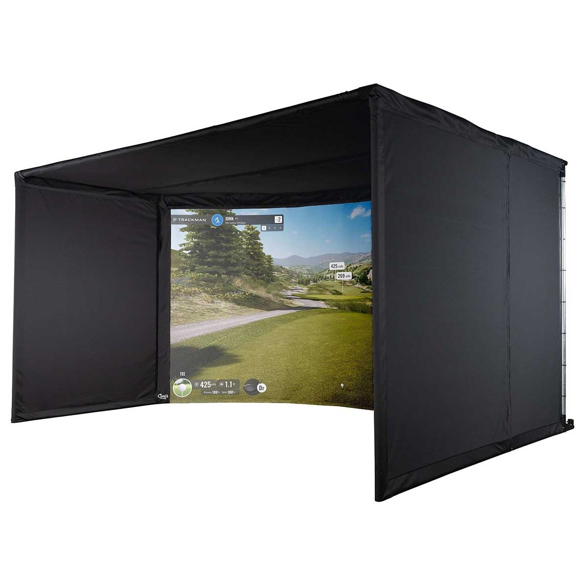 Carl's Place Complete Curved Golf Simulator Enclosure Kit with Impact Screen