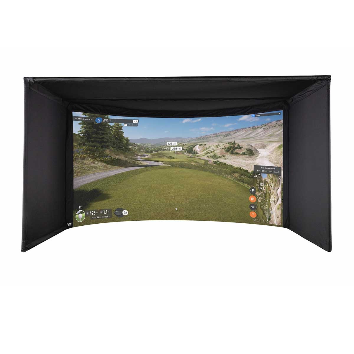 Carl's Place Complete Curved Golf Simulator Enclosure Kit with Impact Screen