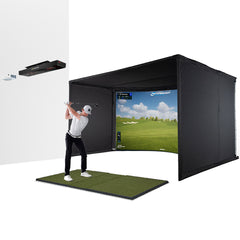 Uneekor EYE XR with PlayBetter SimStudio™ OVERHEAD Premium Home Golf Studio Package with Carl's Place Curved Enclosure