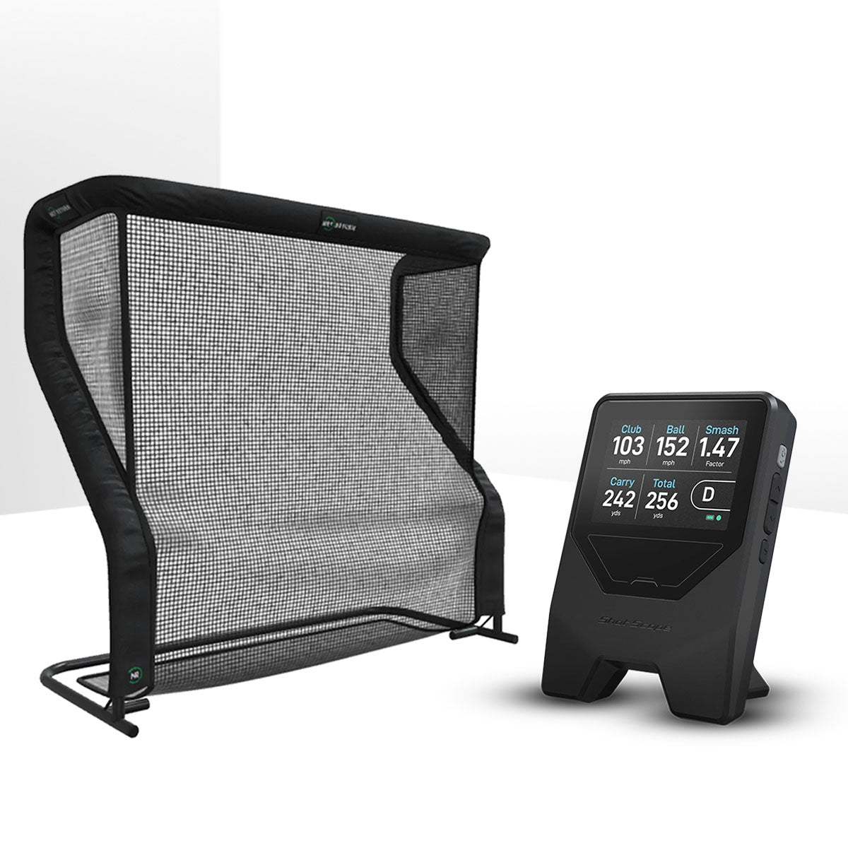 Shot Scope LM1 Golf Launch Monitor Home Net Studio with The Net Return Premium Hitting Net Package