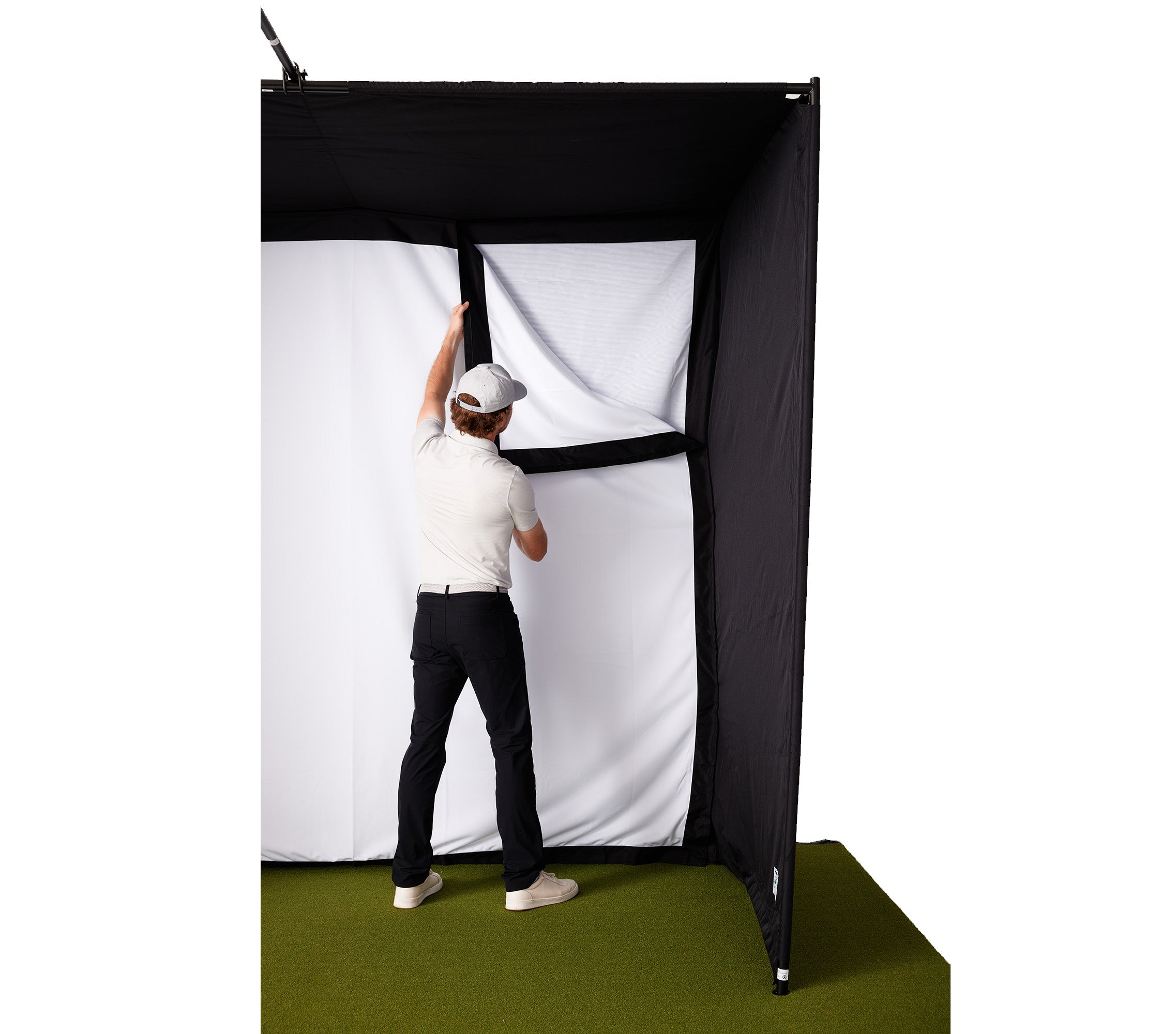 Uneekor EYE MINI LITE with PlayBetter SimStudio™ COMPLETE Package | Golf Simulator Studio with Impact Screen, Enclosure, Side Barriers, Hitting/Putting Mats & Projector