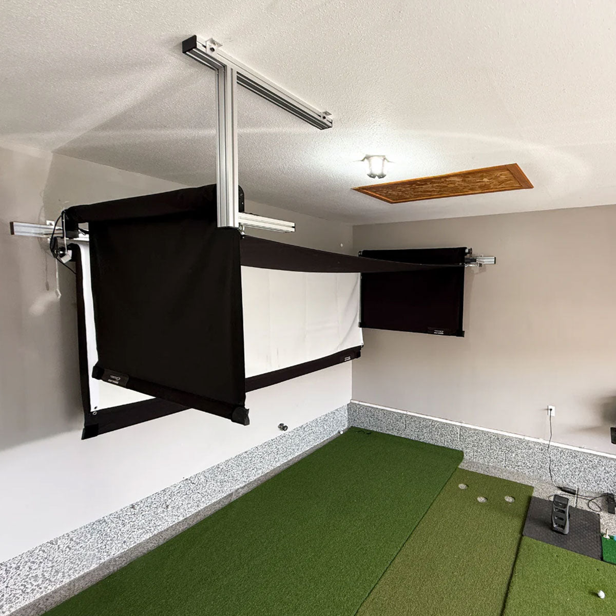 Rapsodo MLM2PRO SportScreen Vanish Retractable Golf Studio Complete Package | Home Golf Simulator Studio with Impact Screen, Enclosure, Hitting Mat, Putting Turf & Projector