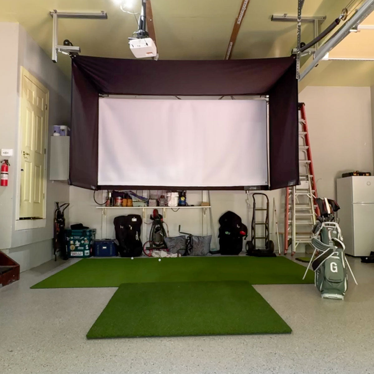 Rapsodo MLM2PRO SportScreen Vanish Retractable Golf Studio Complete Package | Home Golf Simulator Studio with Impact Screen, Enclosure, Hitting Mat, Putting Turf & Projector